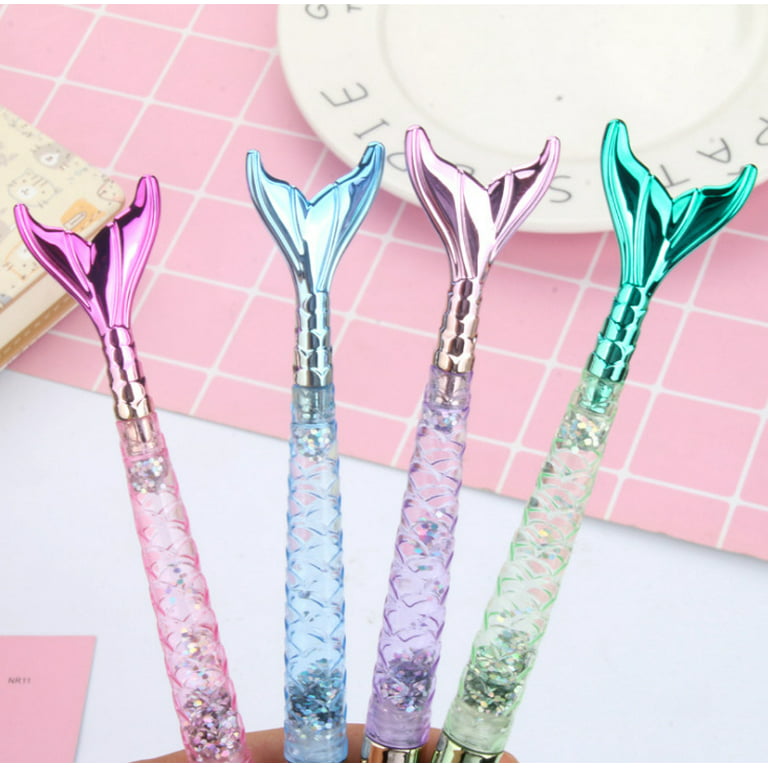 36pcs Novelty Cute Crystal Glitter Mermaid Pens Girl Women Wedding Gift Gel  Pen Cool Funny Kawaii Stationery School Stuff Thing