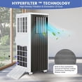 thumbnail image 3 of 14000 BTU Portable Air Conditioner, 3-in-1 AC Unit, White Compact Slim Standing Floor AC, Space-Saving for Bedroom,Office,Apartment, Home Office, Dorm, Includes 24-Hr Timer, Remote & Full Window Kit, 3 of 9