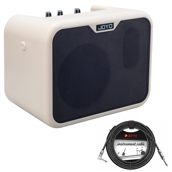 JOYO 10W Mini Bass Amp with 15ft Bass Guitar Cable Practice Amp Combo Bass Amplifier Portable Small Battery Powered Bass Amp MA-1