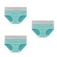 thumbnail image 2 of Elainilye Fashion Womens Underwear 3 Pack Colored and Minimalist Cotton Waist Lifting and Buttocks Closing Triangular Underwear,Green, 2 of 7