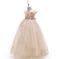 thumbnail image 4 of Odeerbi 2025 Toddler Girls Temperament Minimalistic Bowknot Embroidered Flower Net Yarn Birthday Party Gown Dresses, 4 of 9