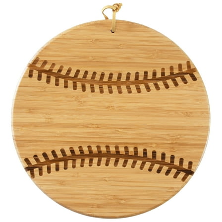 Totally Bamboo Baseball Shaped Bamboo Wood Cutting Board and Charcuterie Board, Great Gift for Baseball Fans