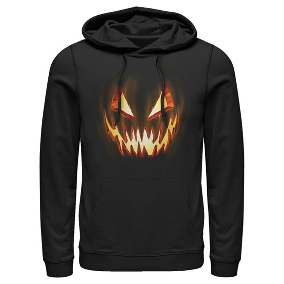 Men's Lost Gods Evil Pumpkin Face Pull Over Hoodie Black Medium