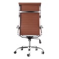 thumbnail image 5 of Office Chair, Ergonomic Office Chair with PU Leather & Iron Frame, High Back Chair, Brown, 5 of 7