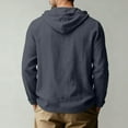 thumbnail image 5 of Xcmzpl Linen Hoodies for Men Long Sleeve Button up Pullover Tops Solid Raglan Shirts Lightweight Summer Blouses Camisetas, 5 of 8