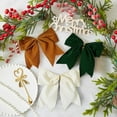 thumbnail image 3 of 15 Pcs Velvet Bows for Christmas Tree - 6 Inch Vintage Velvet Ribbon Christmas Bows for Gift Wrapping Xmas Tree Topper Bow Ornaments for Garland Wreath Bows Decor (Cream,Dark Green,Brown), 3 of 12