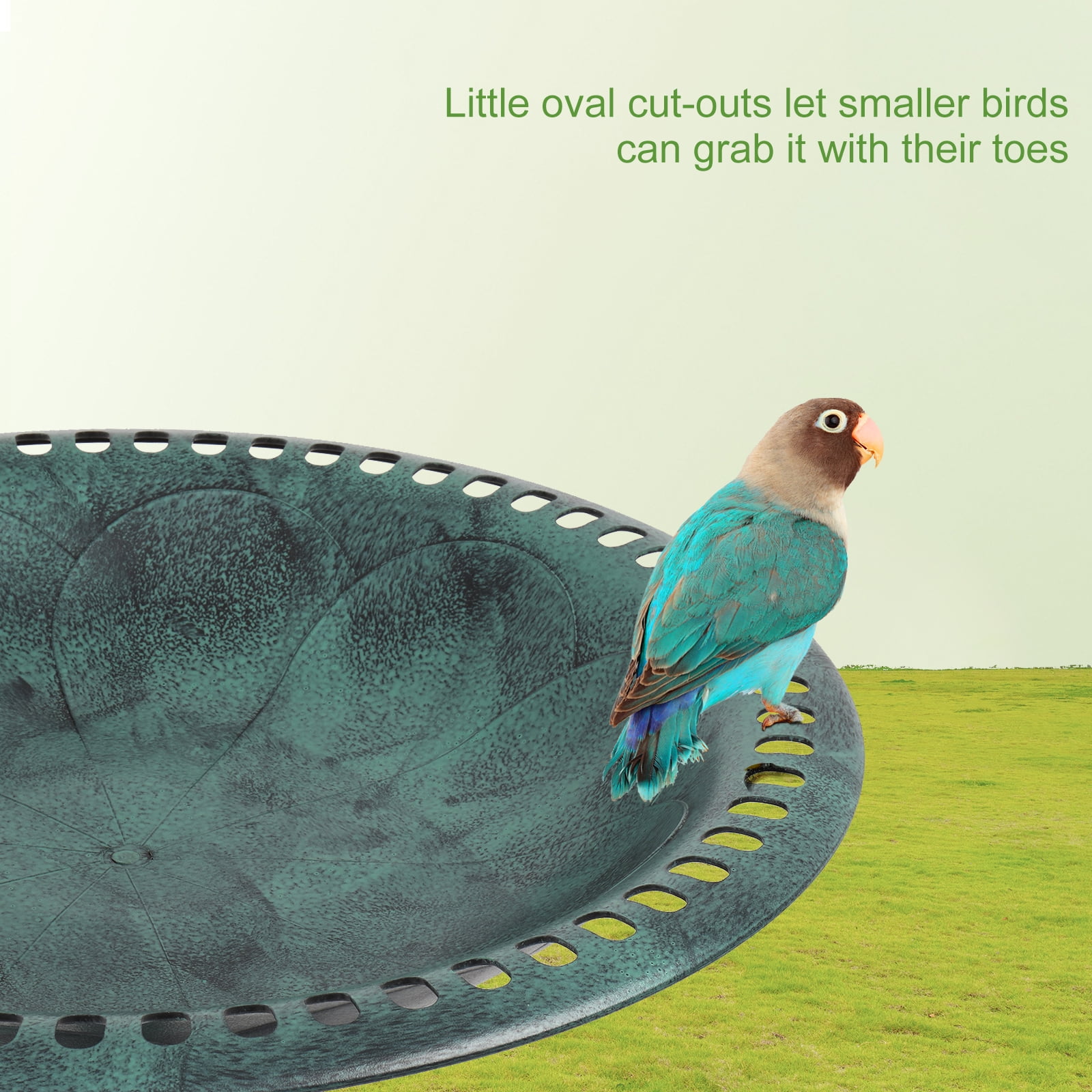 VINGLI Pedestal Bird Bath 28 Inch Antique Green Resin Birdbaths Vintage Garden Decor for Outdoor Lightweight