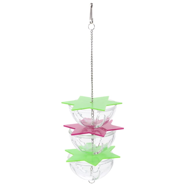 FRCOLOR Bird Feeder Toy Parrot Hanging Treat Foraging Toy Bird Feeder Food Holder Bird Cage Interactive Hanging Parrot Bird Toy (3 Layer),9.84"X3.54"X3.54"