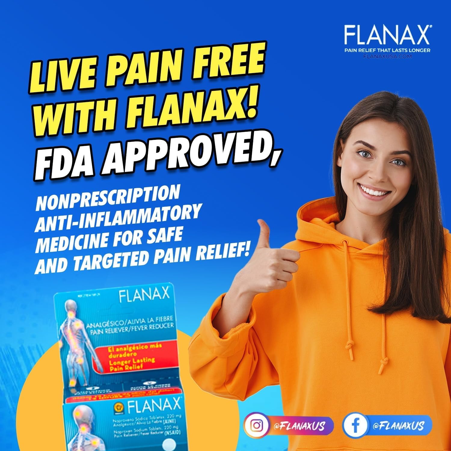 Flanax Pain Reliever/Fever Reducer Tablets, 24 Tablets