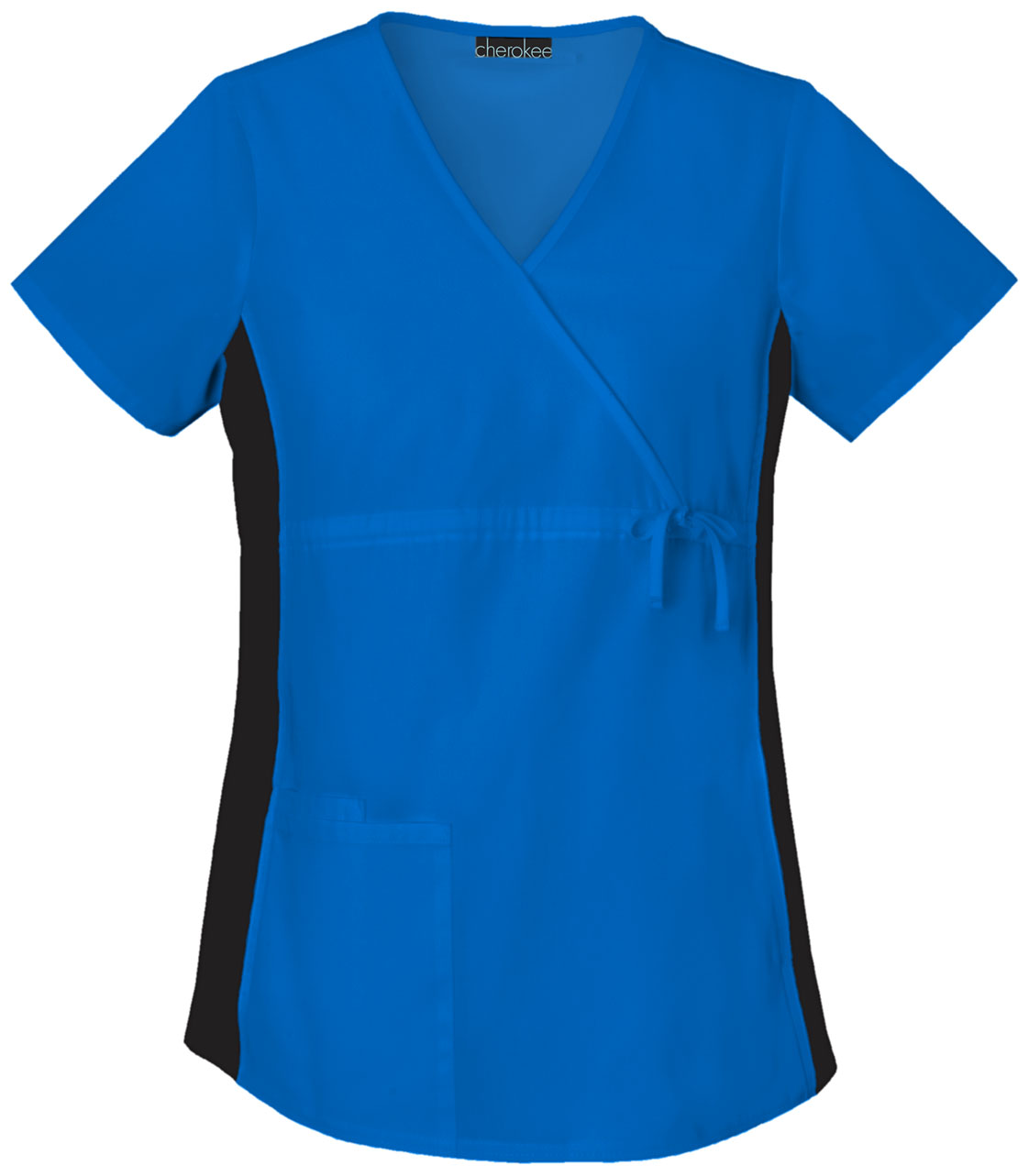 Cherokee Flexibles Women Scrubs Top Maternity Mock Wrap Knit Panel