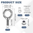 thumbnail image 2 of Uxcell M10 x 25mm Shoulder Eye Bolt, 2 Pcs 302 Stainless Steel Lifting Eye Bolt, 2 of 6