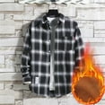 thumbnail image 2 of ZCFZJW Men's Casual Plaid Flannel Button Down Shirt - Fall Winter Plush Thick Keep Warm Plaid Shirt Sherpa Fleece Lined Jacket with Pockets Gray XXXL, 2 of 4