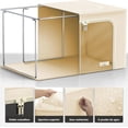 thumbnail image 4 of Bolsas de Almacenamiento de Ropa: 2 Pcs Caja de Almacenamiento Plegable - Organizador de Ropa Gran Capacidad con Ventana Transparente y Mango Resistente, para Mantas y Edredones (Beige), 4 of 4