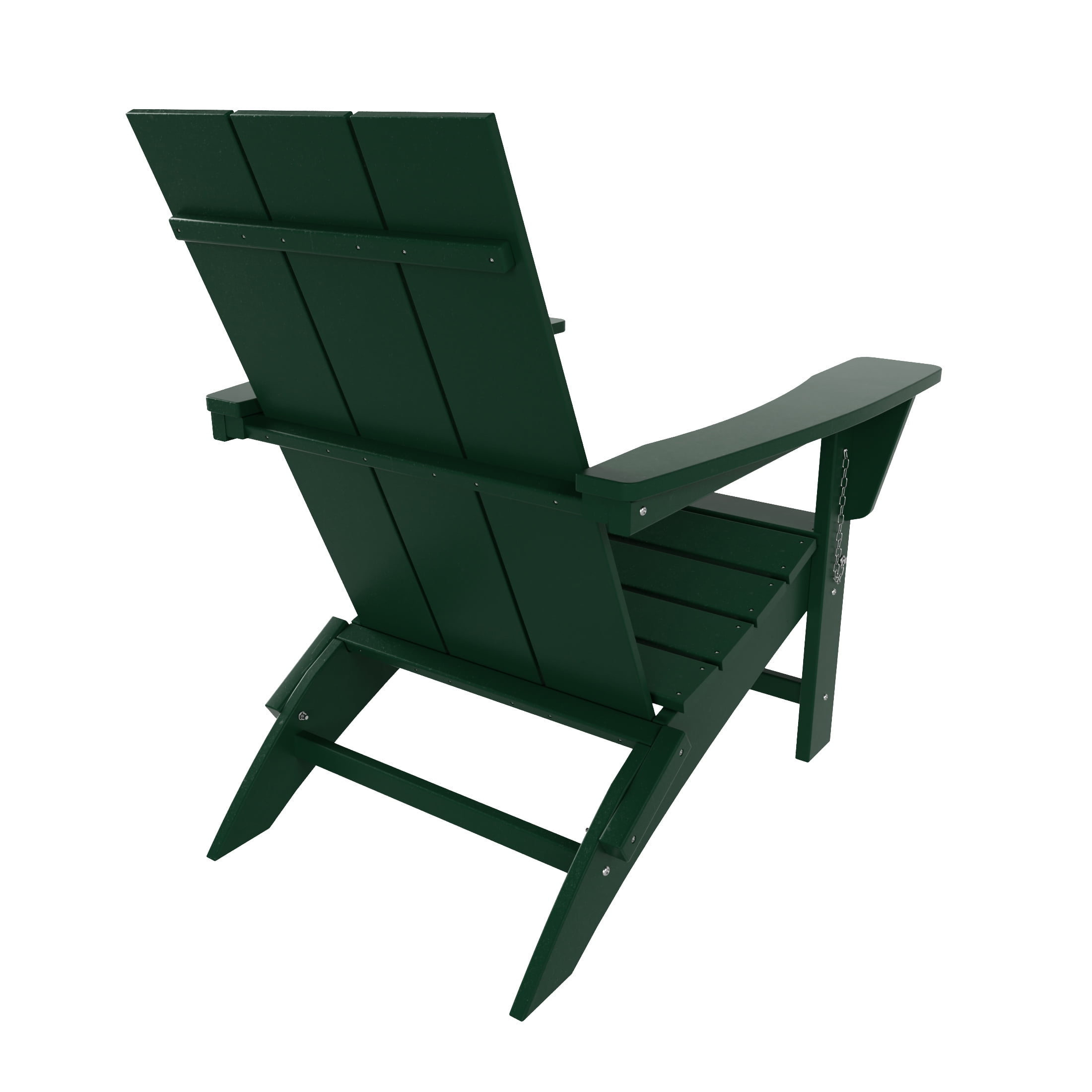 WestinTrends Ashore 4-Piece Foldable Adirondack Chair Set, All-Weather Poly Lumber, Modern Farmhouse Patio Seating, Dark Green