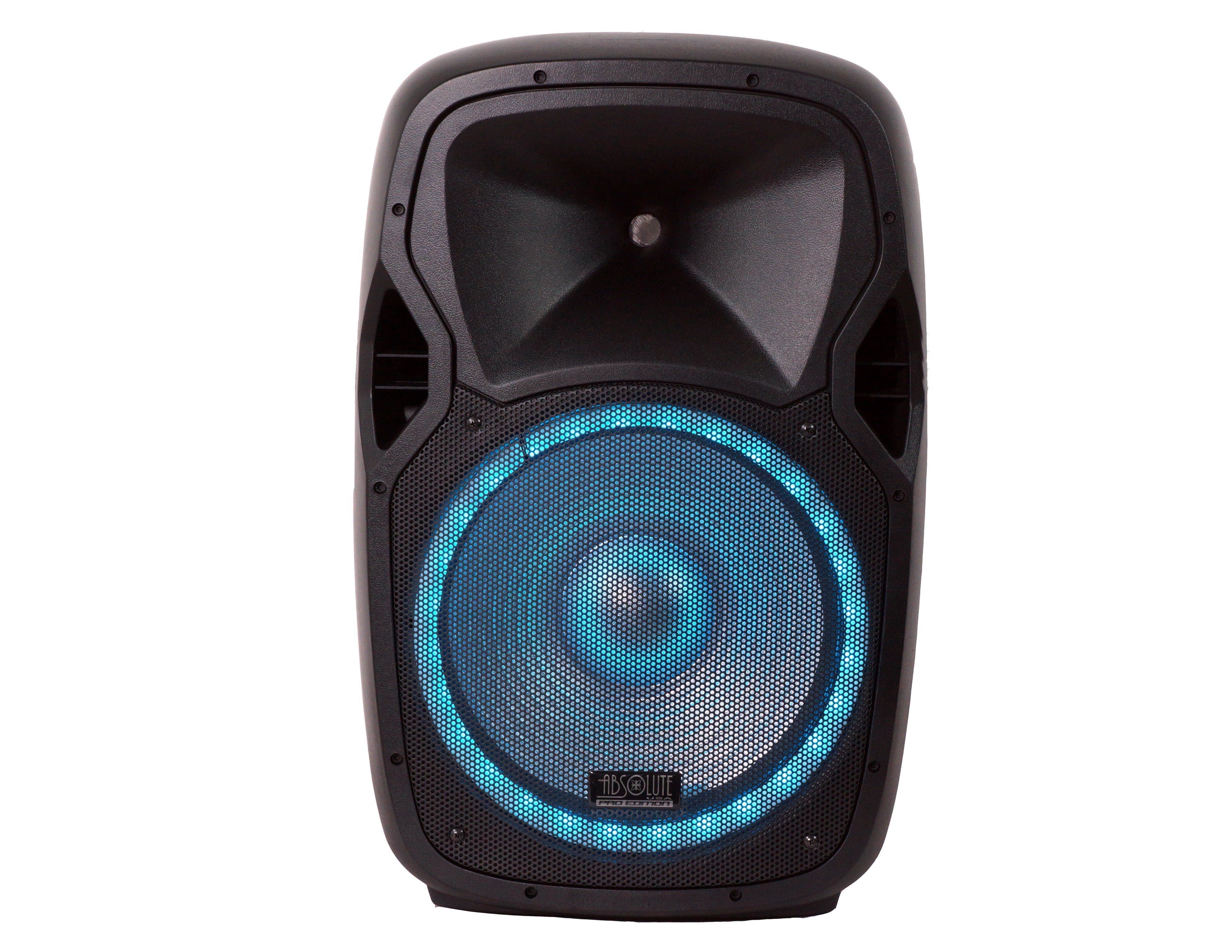Absolute USPROBAT15 Portable 15" Speaker 3500W PA System Wireless Mic Bluetooth Rechargeable + Speaker Stand
