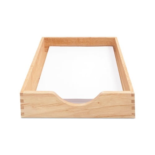 Hardwood Stackable Desk Trays 1 Section, Letter Size Files, 10.25" x 12.5" x 2.5", Oak