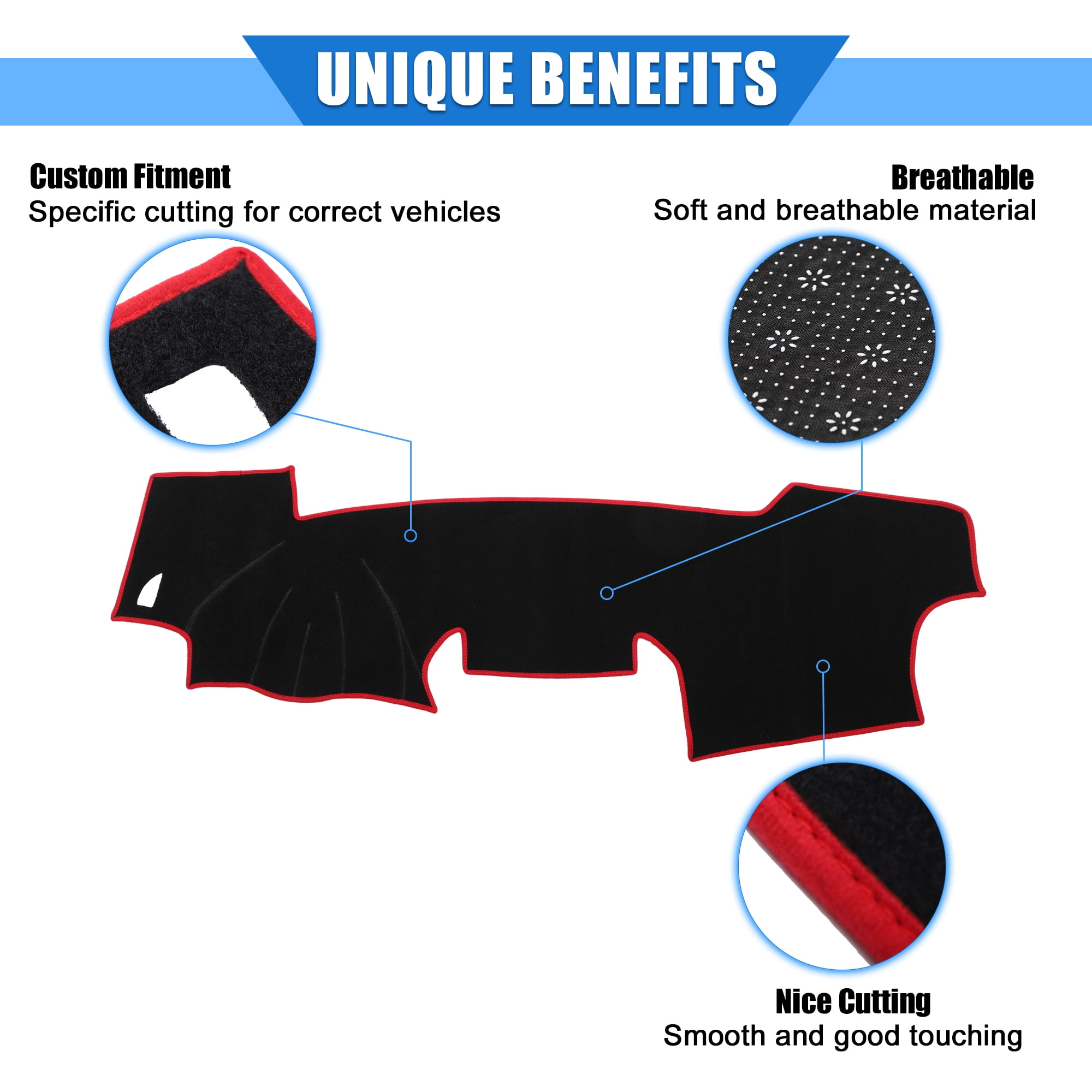 Unique Bargains Dashboard Cover for Toyota RAV4 2001-2012 Protective Polyester Mat Yellow
