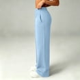 thumbnail image 6 of BUIGTTKLOP Womens Sweatpants Fleece Lined Wide Leg Baggy Lounge Sweat Pants High Waisted Comfy Casual Warm Fall Winter Workout Gym Trousers, 6 of 7