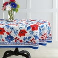 thumbnail image 2 of Oval Tablecloth, 4th of July Tablecloth Oval 54 x 72 Patriotic Red White and Blue Fireworks for Independence Day, Memorial Day Veterans Day, Perfect for Kitchen Dinner, 2 of 6