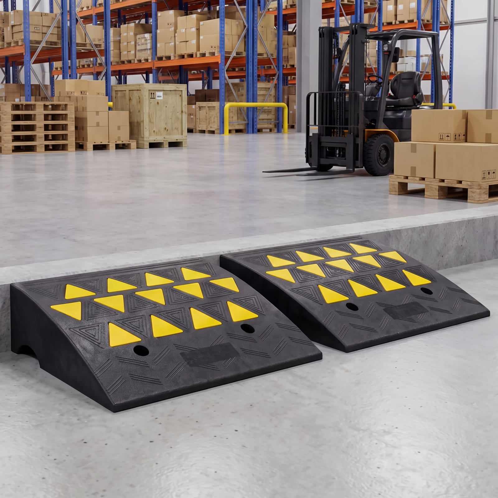 Biotree Driveway Threshold Ramps with 6 Inch Rise for Medium Trucks, 2 Pcs, Black