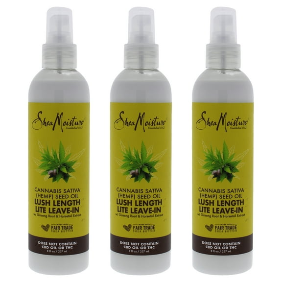 Shea Moisture Cannabis Sativa Hemp Seed Oil Lush Length Lite Leave-In - Pack of 3 , 8 oz Oil