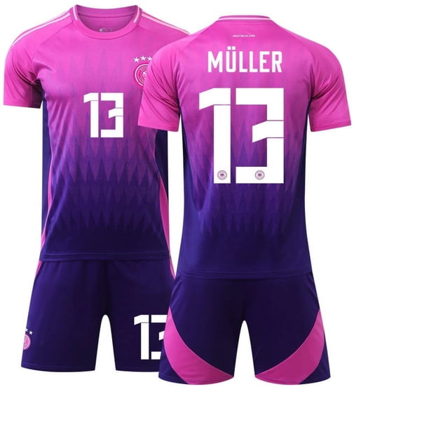 2024 Copa de Europa Alemania Camiseta de fútbol visitante No. 10 Musiala 13 Muller Jersey Uniforme de equipo para adultos para niños Verano13 Müller