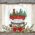thumbnail image 3 of Mollie B. 12x12 Black Modern Framed Museum Art Print Titled - Let it Snow Red Truck, 3 of 5