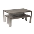 thumbnail image 4 of Pangea Home Breeze 4-piece Modern Aluminum Patio Dining Set in Gray, 4 of 9