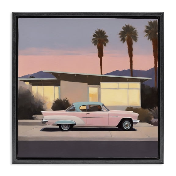 Stupell Industries Modern California Classic Car Black Floating Frame Canvas Art, 18 x 18, by Noah Bay