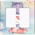 thumbnail image 2 of Metal Light Switch Wall Plate Outlet Cover (Love Friend Purple Teddy Bear Heart Pillow - Double Rocker), 2 of 2