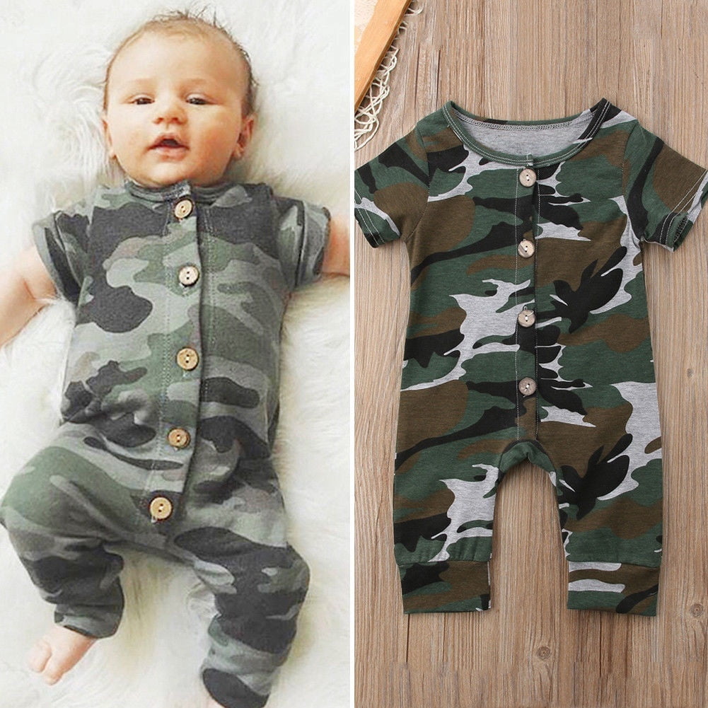 newborn camo overalls