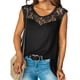 thumbnail image 1 of Camiseta sin mangas de verano para mujer, camiseta informal con cuello redondo, camiseta relajada con encaje floral para la vida diaria, 1 of 4