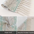 thumbnail image 6 of Teal Grey Branch Bathroom Rug 2'x3', Spring Summer Pastoral Botanical Low Profile Front Entryway Rug with Tassels, Woven Cotton Washable Kitchen Mat Carpet for Foyer Bedroom Back Door Decor, 6 of 9