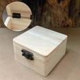 thumbnail image 2 of Wooden Storage Box Plain Wood With Lid Multifunction Hinged Boxes Gift Packing Jewelry Case Box Square Hinged Gift Boxes, 2 of 5