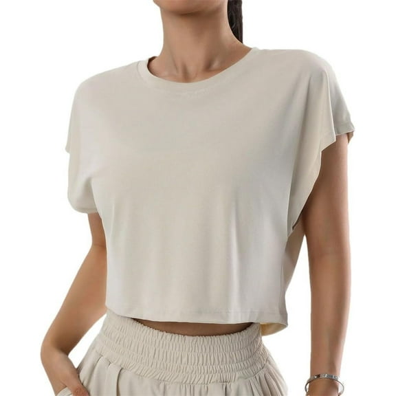 Women's Quick Drying Loose Sports T-Shirt Short Sleeved Sexy Shirts Comfortable Sweat Absorbing Fitness Tops