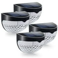 thumbnail image 1 of Solar Lights Outdoor Solar Fence Lights Semi-circle Wall Mount Decorative Deck Lighting 4pack, Black, 1 of 9