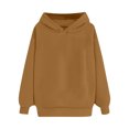 thumbnail image 6 of IROINNID Sweatshirt for Women Fall Winter Casual Long Sleeve Pullover Solid Basic Hoodie Warm Loose Fit Pullover Sweatshirt,Khaki, 6 of 7