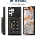 thumbnail image 6 of for Samsung Galaxy S23 Ultra (Not S23) Crossbody Wallet Case for Women, Bling Glitter PU Leather Phone Case with RFID Blocking Card Holder Cover for Samsung Galaxy S23 Ultra SZ Black, 6 of 18