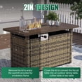 thumbnail image 3 of Clouddwell 15 Piece Patio Furniture Set with 44” Fire Pit Table Wicker Rattan Patio Conversation Set Outdoor Sectional Sofa Set with Coffee Table and Gray Cushions(Waterproof Cover Included), 3 of 9
