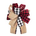 thumbnail image 2 of Fiomva Christmas Tree Topper Rustic Buffalo Plaid Decorative Bow, 2 of 6