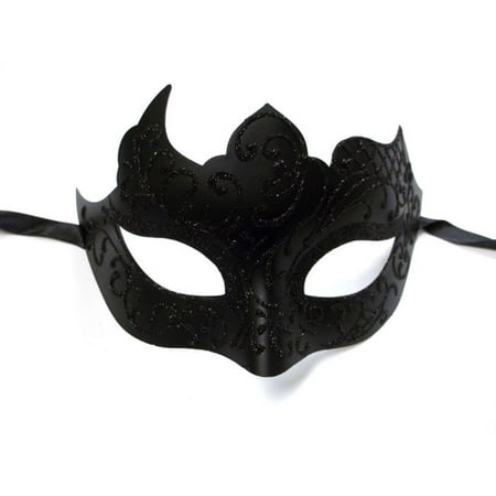 Black Venetian Mask Masquerade Mardi Gras Unique Style Men Adult Unisex One Size