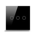 thumbnail image 1 of Single Touch Switch For Led Lamp/Incandescent Bulb 3Gang 1Way Touch Light Switch Black, 1 of 10