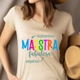 thumbnail image 4 of Maestra Fabulosa T-Shirt, Spanish Grammar Design for Teachers, Colorful Educator Tee, Natural, Size S, 4 of 6