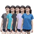 thumbnail image 6 of SPXTREME [5 Pack] Workout Tops for Women Short Sleeve V-Neck Dry-Fit Moisture-Wicking Women's Activewear T-Shirts for Gym Yoga Running, Plus Sizes S–4XL, 6 of 11