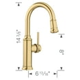 thumbnail image 4 of Empressa Single Handle Gooseneck Bar Faucet with Pull-Down Sprayer, Satin Gold, 4 of 4