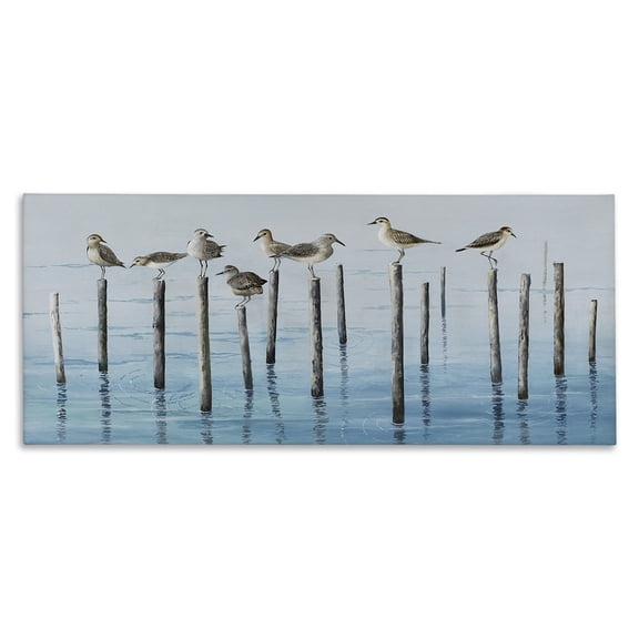 Stupell Industries Traditional Perched Sea Birds Canvas Art, 24 x 10, by Max Maxx