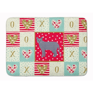 Korat 1 Cat Love Machine Washable Memory Foam Mat Red