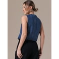 thumbnail image 4 of DARING DIVA Women's V Neck Waistcoat Top Casual Jean Vests S Dark Blue, 4 of 7