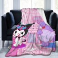 thumbnail image 6 of Kuromi Blanket, Anime Throw Blanket For Couch Sofa Bed, Soft Cozy Lightweight Warm Flannel Blanket, Home Decor, Anime Gifts For Boys Girls Kids Teens, 50"X40", 6 of 9