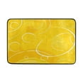 thumbnail image 5 of Bath Curtain & Non-Slip Bath Mat Set 12-Grommet Shower Curtain Memory Foam Bath Rug Yellow Circles and Lines, 5 of 8